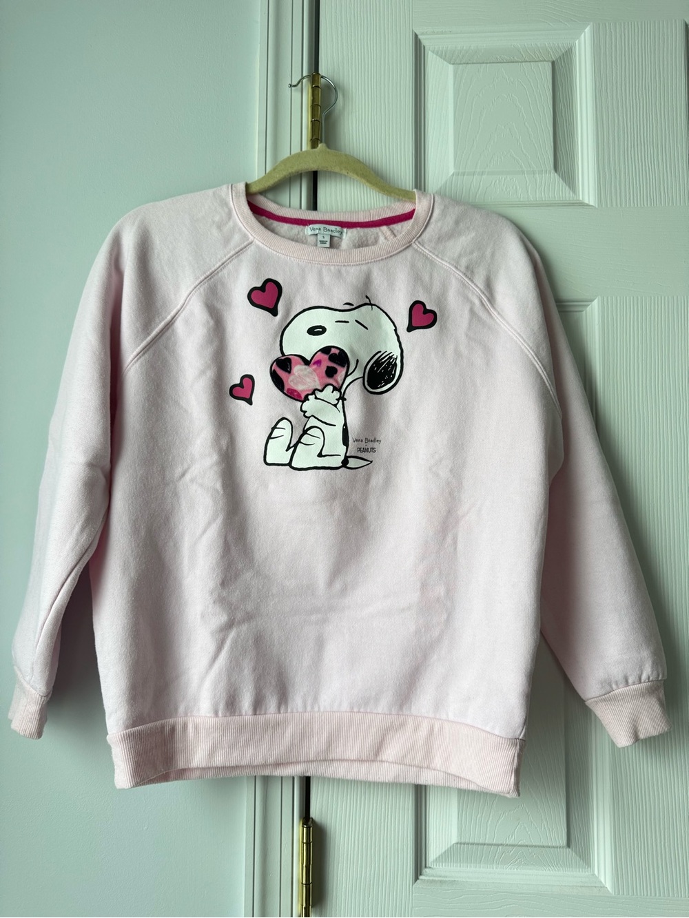 Vera Bradley Light Pink Snoopy Heart Crewneck Sweatshirt